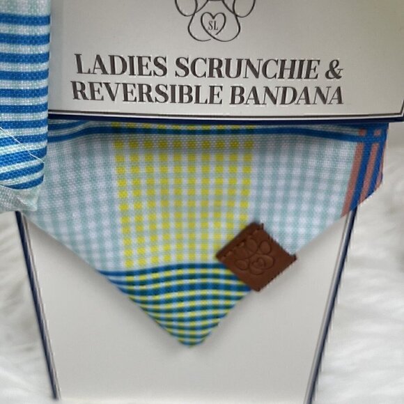 NEW Southern Living Women's Scrunchie & Pet Reversible Bandana Set - Picture 6 of 11